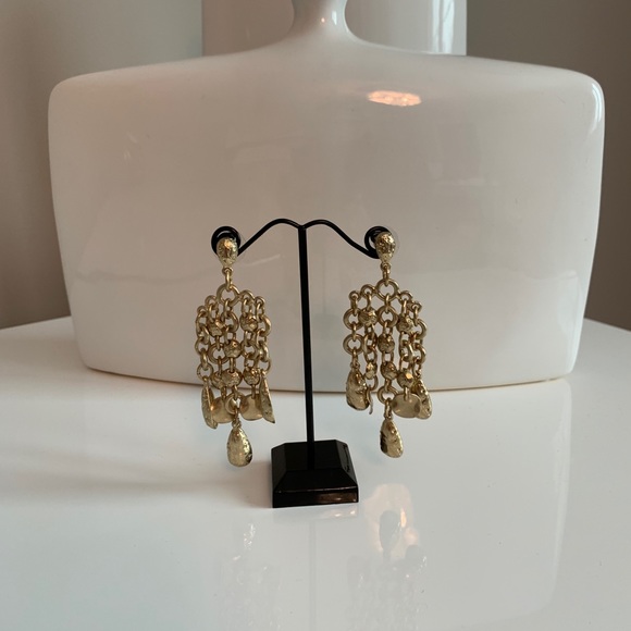 NWOT Chico’s gold glamorous multi strand earrings - Picture 2 of 8